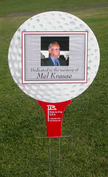 Mel Krause Memorial Golf Tournament Sign from past charity golf event